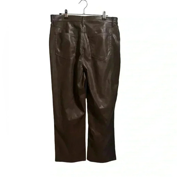 Loft Brown Faux Leather Pants Size 12 P - Picture 2 of 5